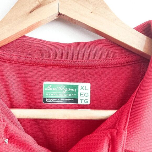 Ben Hogan Performance Mens Polo Golf Shirt Short Sleeve Red XL - Picture 4 of 7